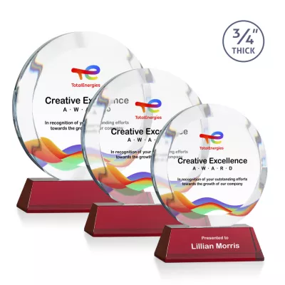 Gibralter VividPrint™ Award on Newhaven Base - Red