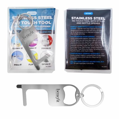 Stainless Steel NO Touch Tool with Stylus and Bottle Opener