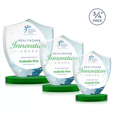 Scudo Shield VividPrint™ Award on Alberton Base - Green