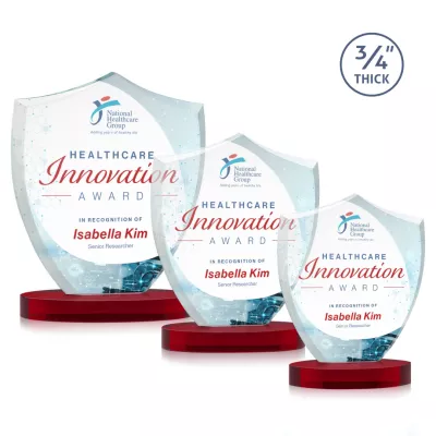 Scudo Shield VividPrint™ Award on Alberton Base - Red