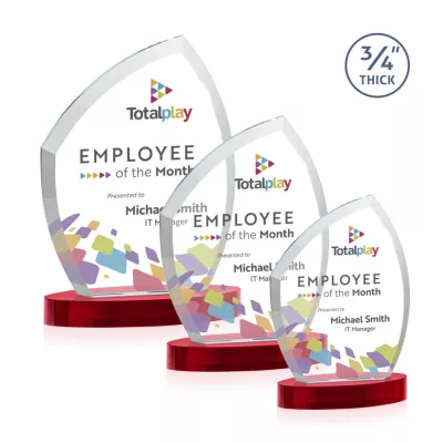 Daltry VividPrint™ Award on Alberton Base - Red