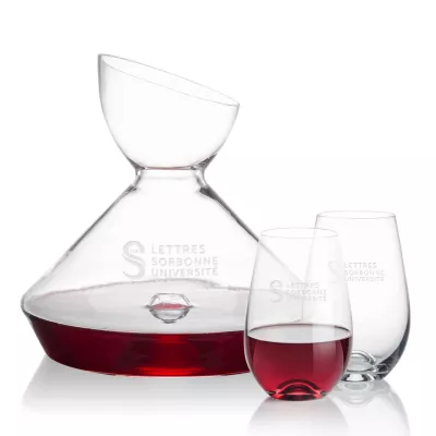 Woodbury Carafe & Boston Stemless Wine
