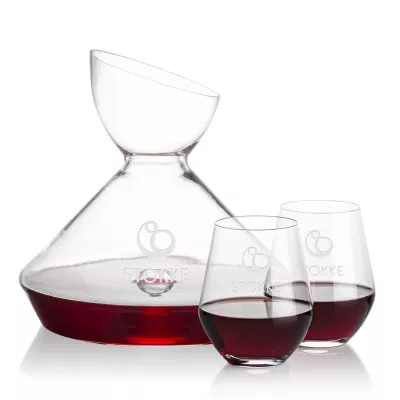 Woodbury Carafe & Reina Stemless Wine