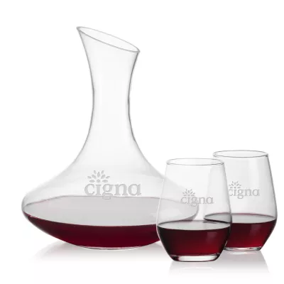 Hampton Carafe & Mandelay Stemless Wine