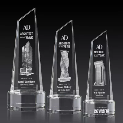 Akron Tower 3D Award on Base - Clear
