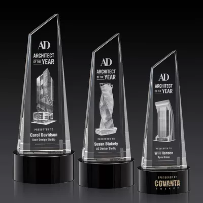 Akron Tower 3D Award on Base - Black