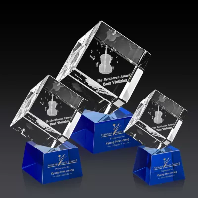 Burrill 3D Award on Robson Base - Blue