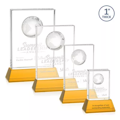 Ambassador Globe Award on Base - Amber