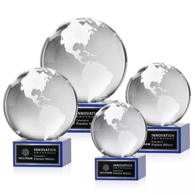 Globe Award on Hancock Base - Blue