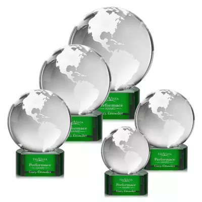 Globe Award on Paragon Base - Green