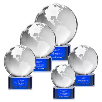 Globe Award on Paragon Base - Blue