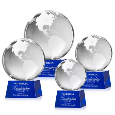Globe Award on Robson Base - Blue