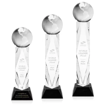 Globe Award on Toscana Base - Black