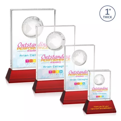 Ambassador VividPrint™ Award on Base - Red