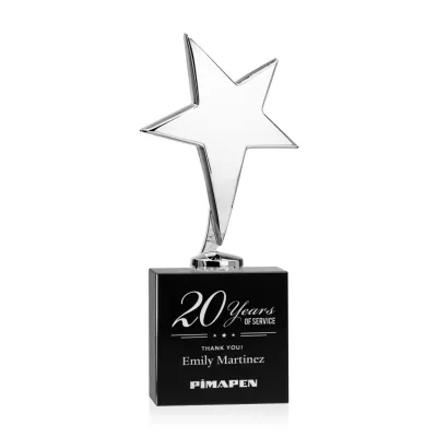 Tuscany Chrome Star on Woodlawn Base - Black