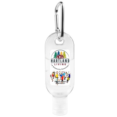 1 oz. Sanitizer Antibacterial Gel in Flip-Top Bottle with Carabiner