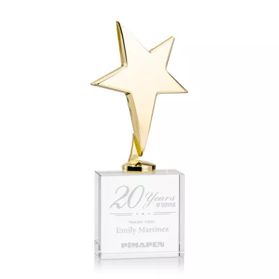 Tuscany Gold Star on Woodlawn Base - Clear