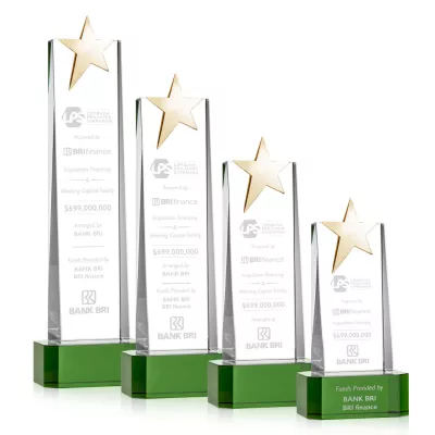 Fanshaw Gold Star Award on Base - Green