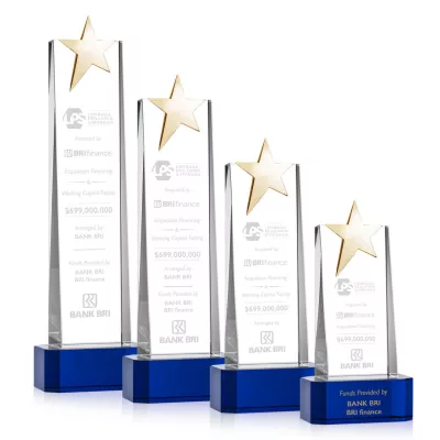 Fanshaw Gold Star Award on Base - Blue