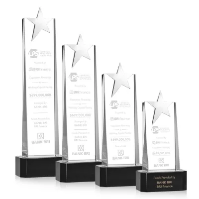 Fanshaw Silver Star Award on Base - Black