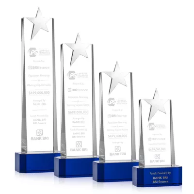 Fanshaw Silver Star Award on Base - Blue