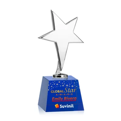 Tuscany Chrome Star VividPrint™ Award on Robson Base - Blue
