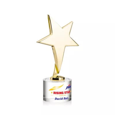 Tuscany Gold Star VividPrint™ Award on Marvel Base - Clear