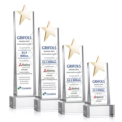 Fanshaw Gold Star VividPrint™ Award on Base - Clear