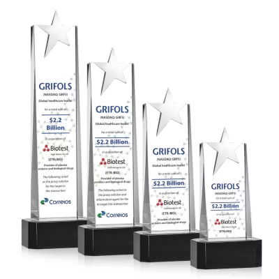 Fanshaw Silver Star VividPrint™ Award On Base - Black