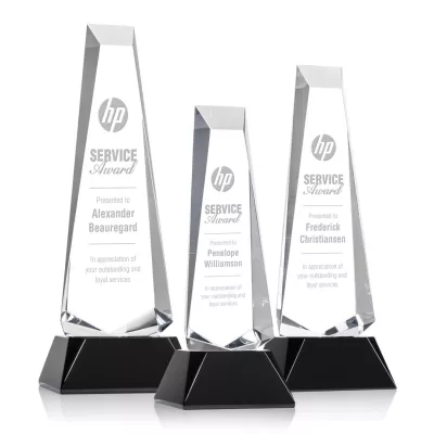 Rustern Obelisk Award on Base - Black