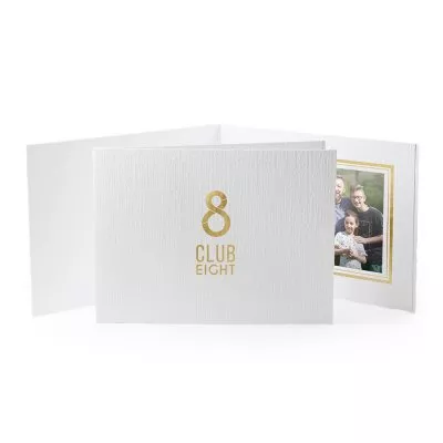 White 4" x 6" Portrait Folders - Horizontal with Border