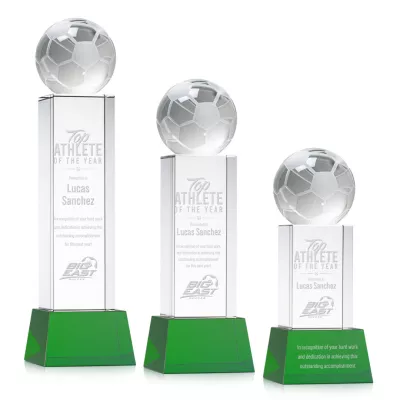 Soccer Ball Award on Belcroft Base - Green