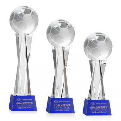 Soccer Ball Award on Grafton Base - Blue