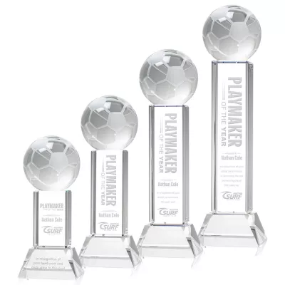 Soccer Ball Award on Stowe Base - Clear