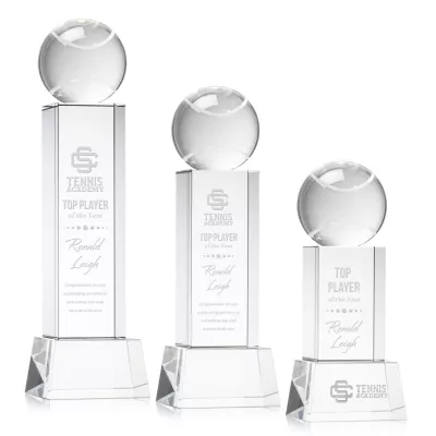 Tennis Ball Award on Belcroft Base - Clear