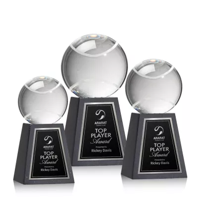 Tennis Ball Award on Tall Marble Base
