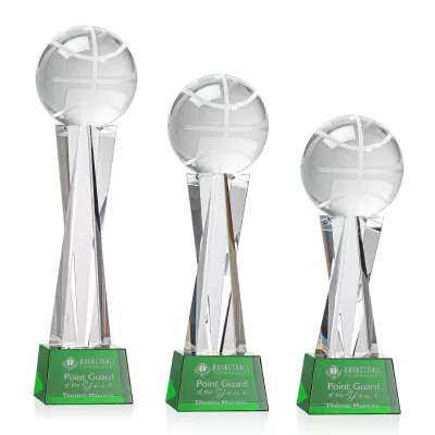 Basketball Award on Grafton Base - Green
