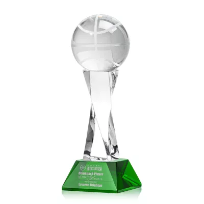 Basketball Award on Langport Base - Green