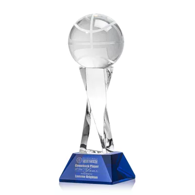 Basketball Award on Langport Base - Blue