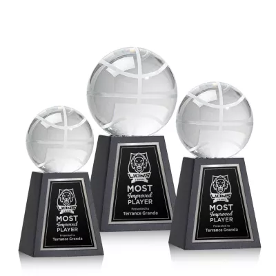 Basketball Award on Tall Marble Base