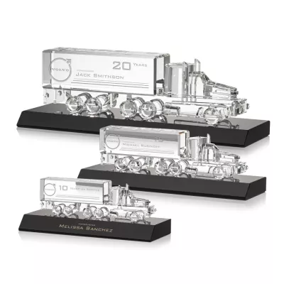 Crystal 18 Wheeler on Base - Black
