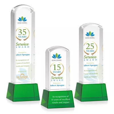 Silkwood VividPrint™ Award on Base - Green
