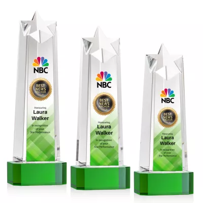 Delaware Star VividPrint™ Award on Base - Green