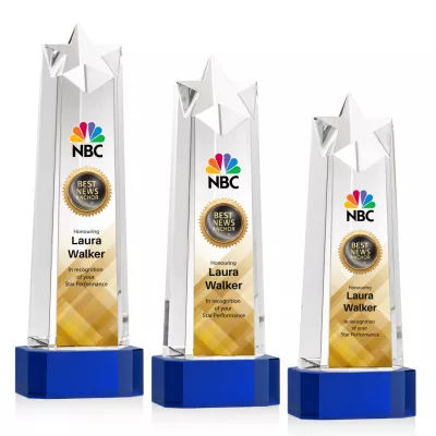 Delaware Star VividPrint™ Award on Base - Blue