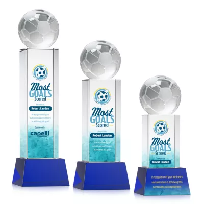 Soccer Ball VividPrint™ Award on Belcroft - Blue