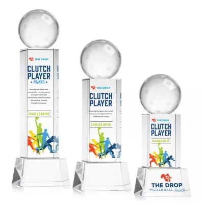 Pickleball VividPrint™ Award on Belcroft Base - Clear