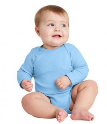 Rabbit Skin Infant Long Sleeve Baby Rib Bodysuit