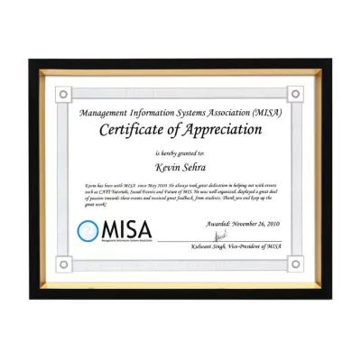Napier Certificate Frame