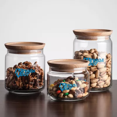 Finch Jar with Wooden Lid - Imprinted