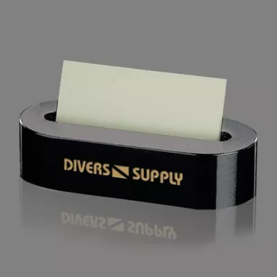Oval Business Card Holder - Black Marble
